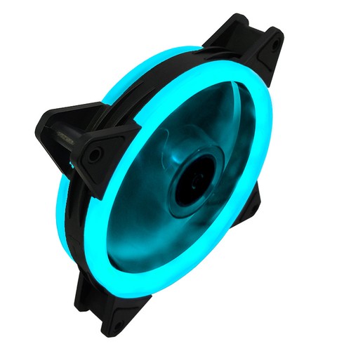 RGB Gaming PC Computer Case Cooling Fan 120mm Dual LL RGB LED 4pin/3pin PWM - Afbeelding 2 van 18