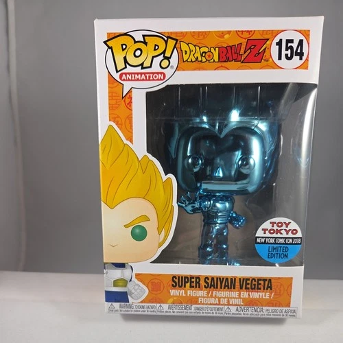 FUNKO POP! SUPER SAIYAN VEGETA #154 BLUE CHROME TOY TOKYO 2018 NYCC EXCLUSIVE