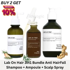 Lab On Hair 3in1 Bundle Anti HairFall Shampoo + Ampoule + Scalp Spray Hair Care