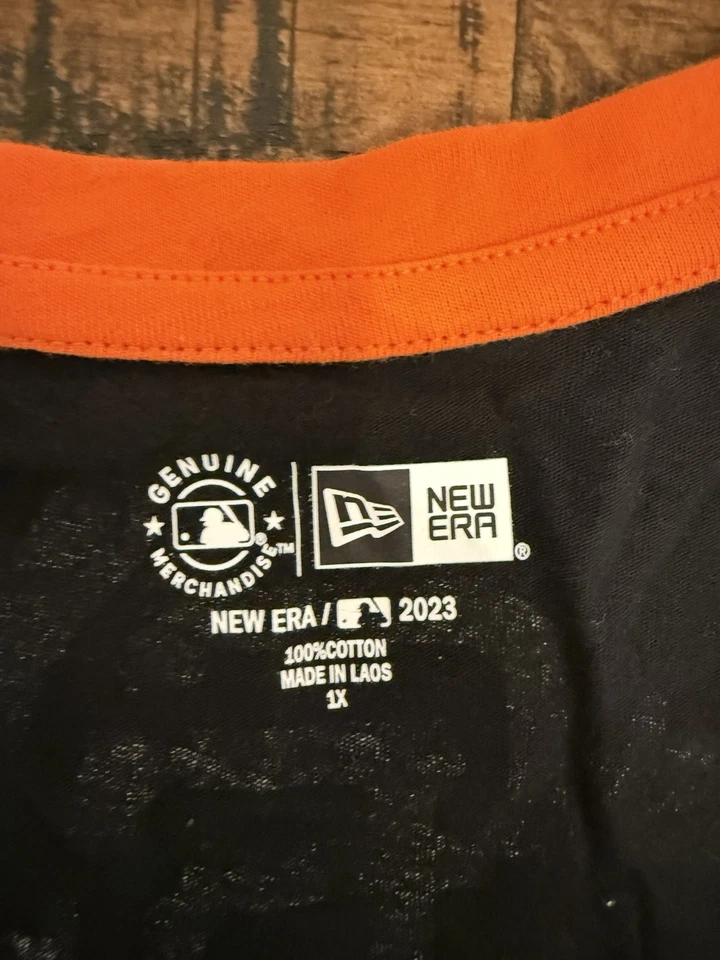 New Era San Francisco Giants MLB Baseball Black Orange T-Shirt Women’s XL 1X New - Image 4 of 4