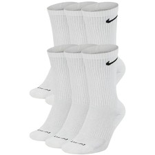 Nike Cushioned Crew Socks 3 Pack Sports Gym Training Cotton Black White