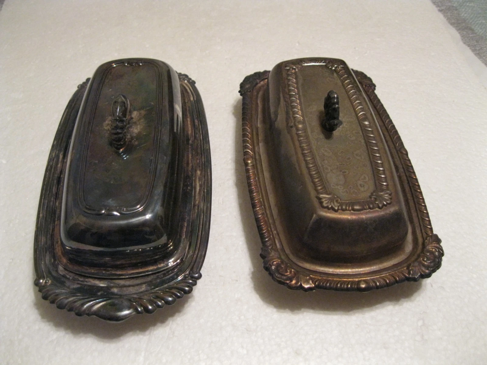 2 Vintage silver plated butter dishes