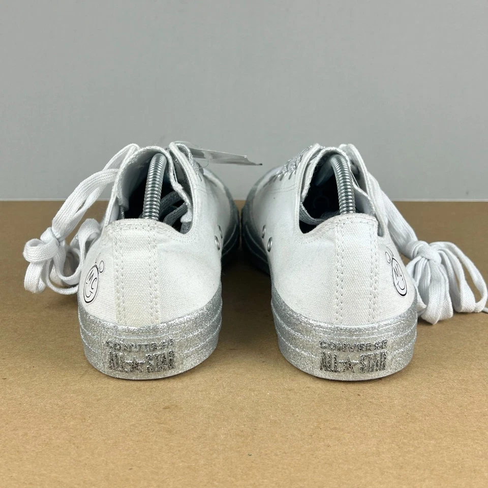 Tênis Converse Miley Cyrus prata glitter All Star feminino 9 branco parte superior baixa - Imagem 4 de 4