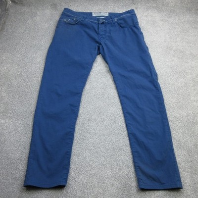 Jacob Cohen Chinos Mens W36 L30 Navy Comfort 622 Handmade Italy Trousers Jeans
