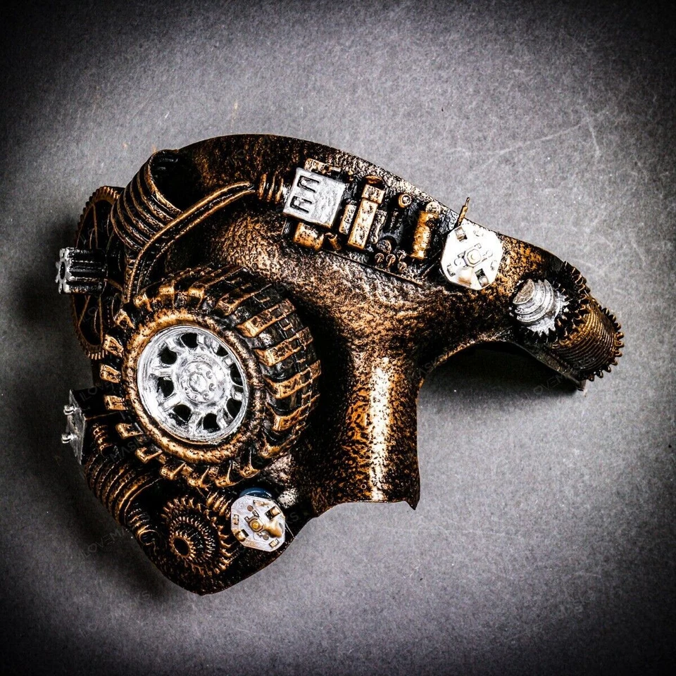 Steampunk Phantom Half Face Halloween Night Party Masquerade Masks Gold - Image 2 of 4