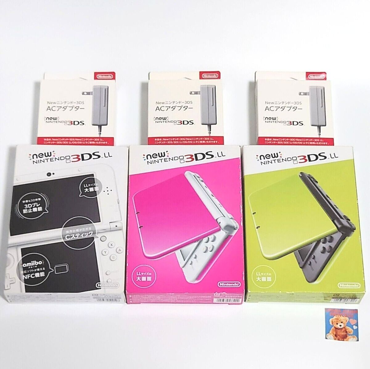 New Nintendo 3DS XL LL Console w/Box Adapter Pink White Lime New Nintendo 3DS XL LL Console w/Box Adapter Pink White Lime