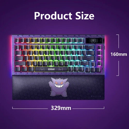 Razer x Pokémon Gengar Wireless Mechanical Keyboard W/ Wrist Rest Combo Set - Picture 3 of 8