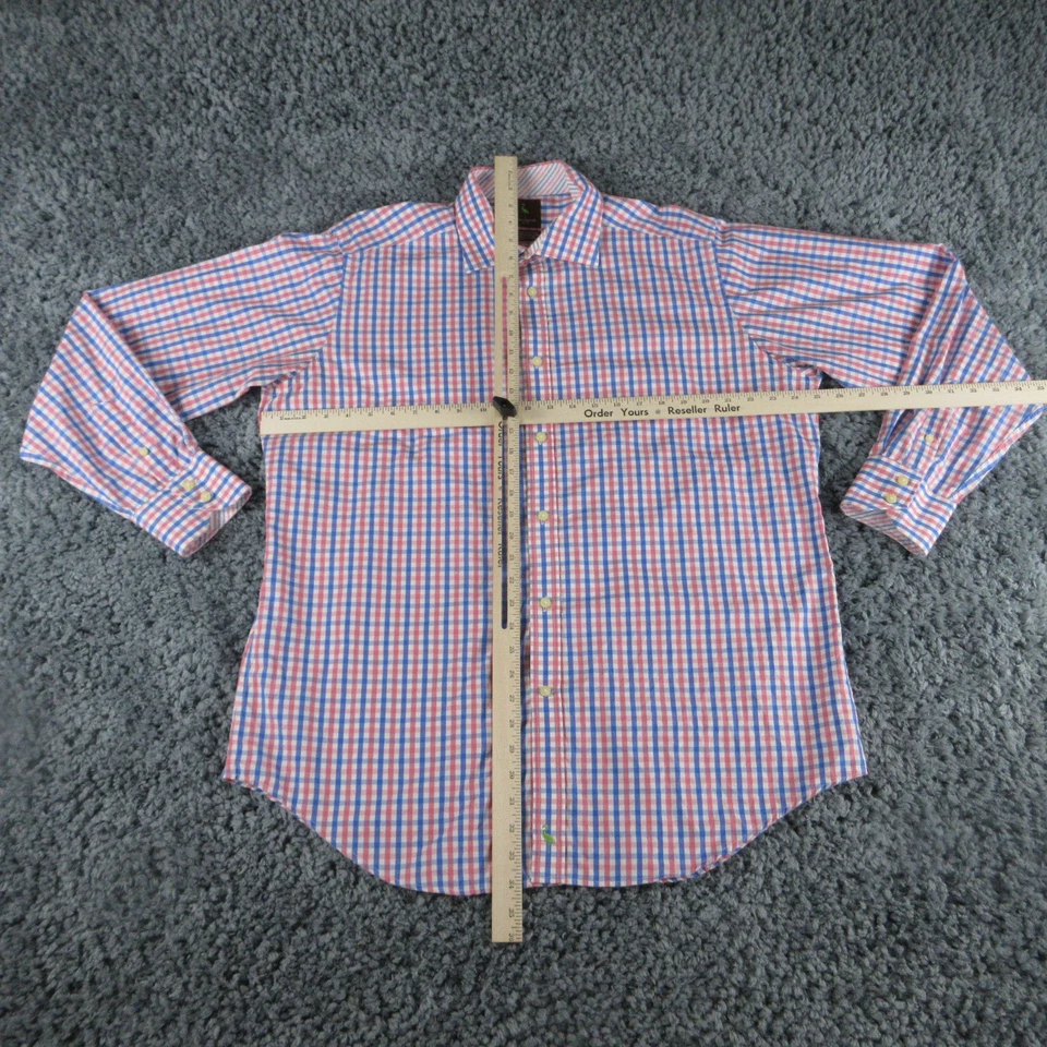 Tailorbyrd Shirt Mens Extra Large Blue Pink Plaid Long Sleeve Button Up - Image 3 of 4