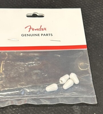 4X WHITE Genuine Fender USA Stratocaster 5-Way Switch Tips  - New!