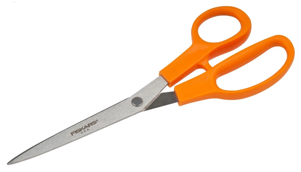 Single Fiskars 8 in 20 CM Bent Orange Original Scissors Lifetime Warranty - Image 2 of 2