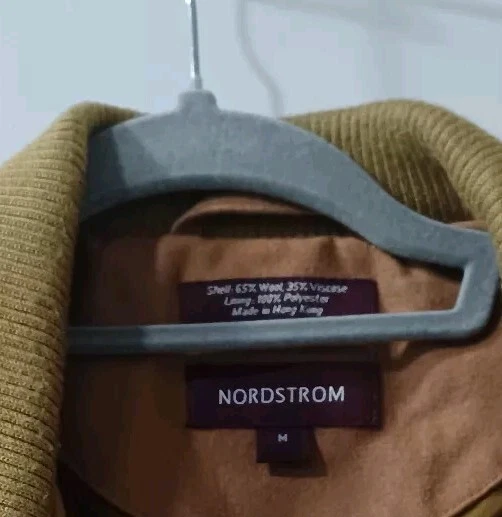 Nordstrom Mens Jacket Camel Size M Wool Blend Zip Up Lined Quiet Luxury Preppy - Image 3 of 4