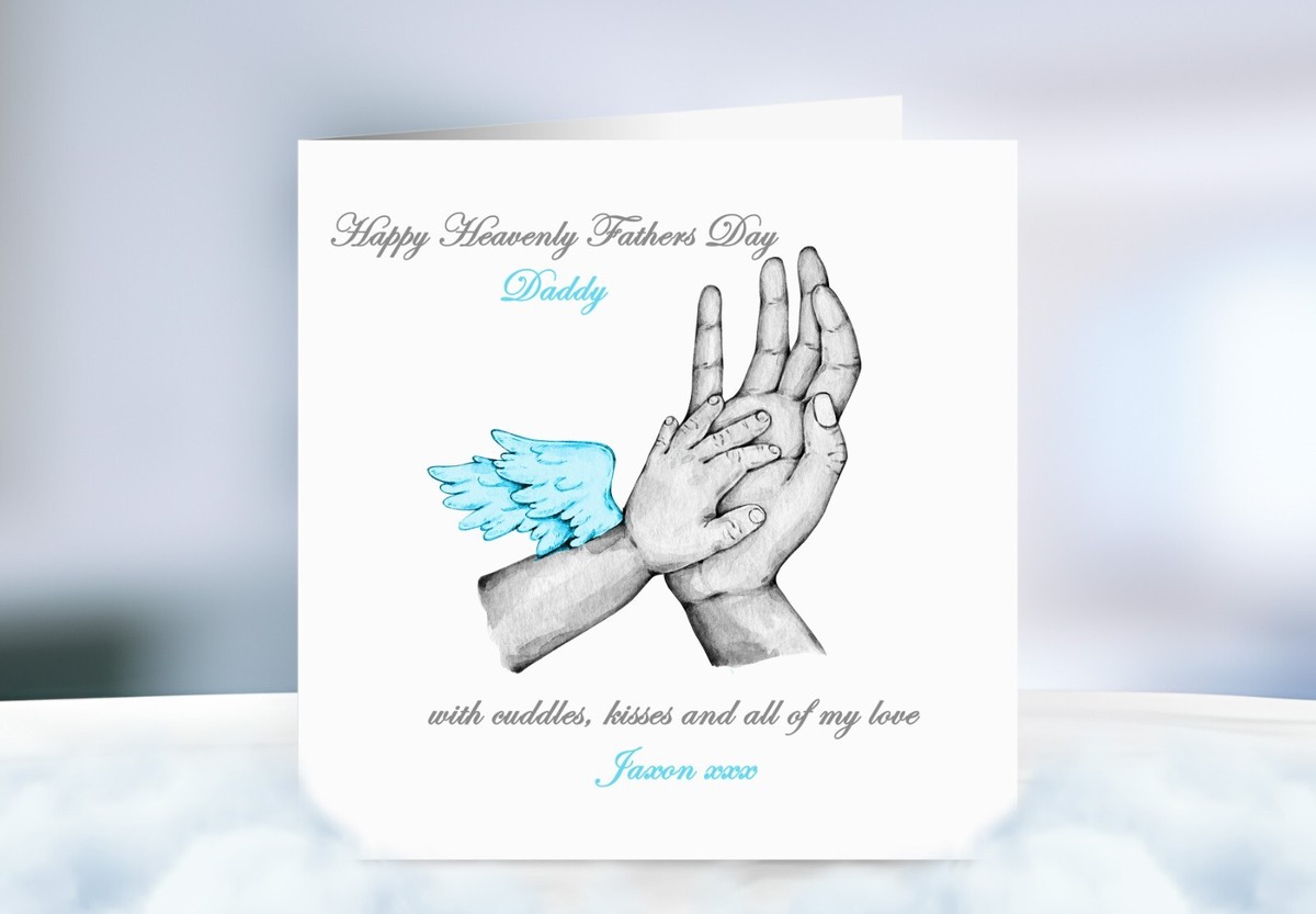 Father's Day Card for Daddy Grandad from Baby Child Angel Wings in