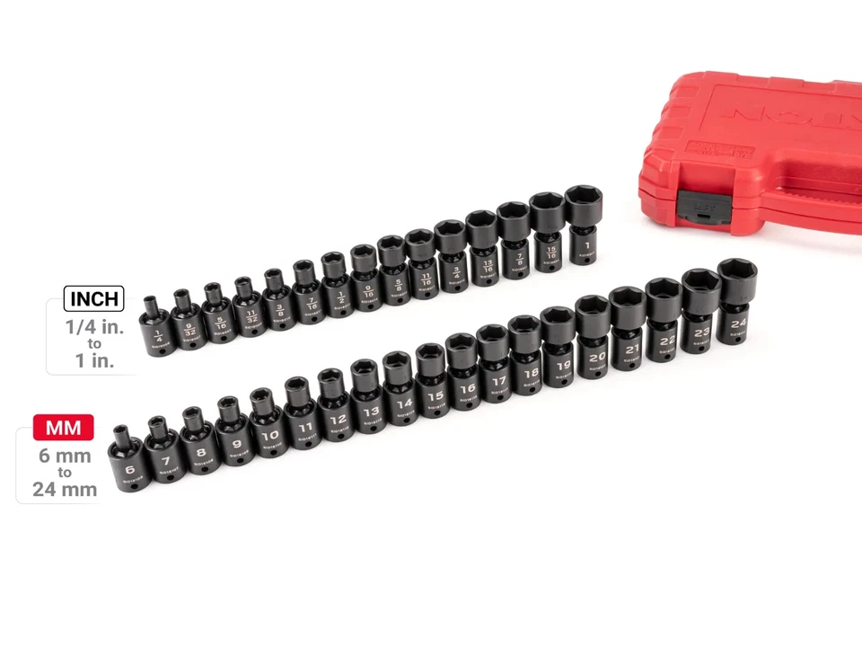 Tekton SID97303 34 Pc 3/8" Drv SAE / Metric Universal Joint Impact Socket Set - Image 2 of 4