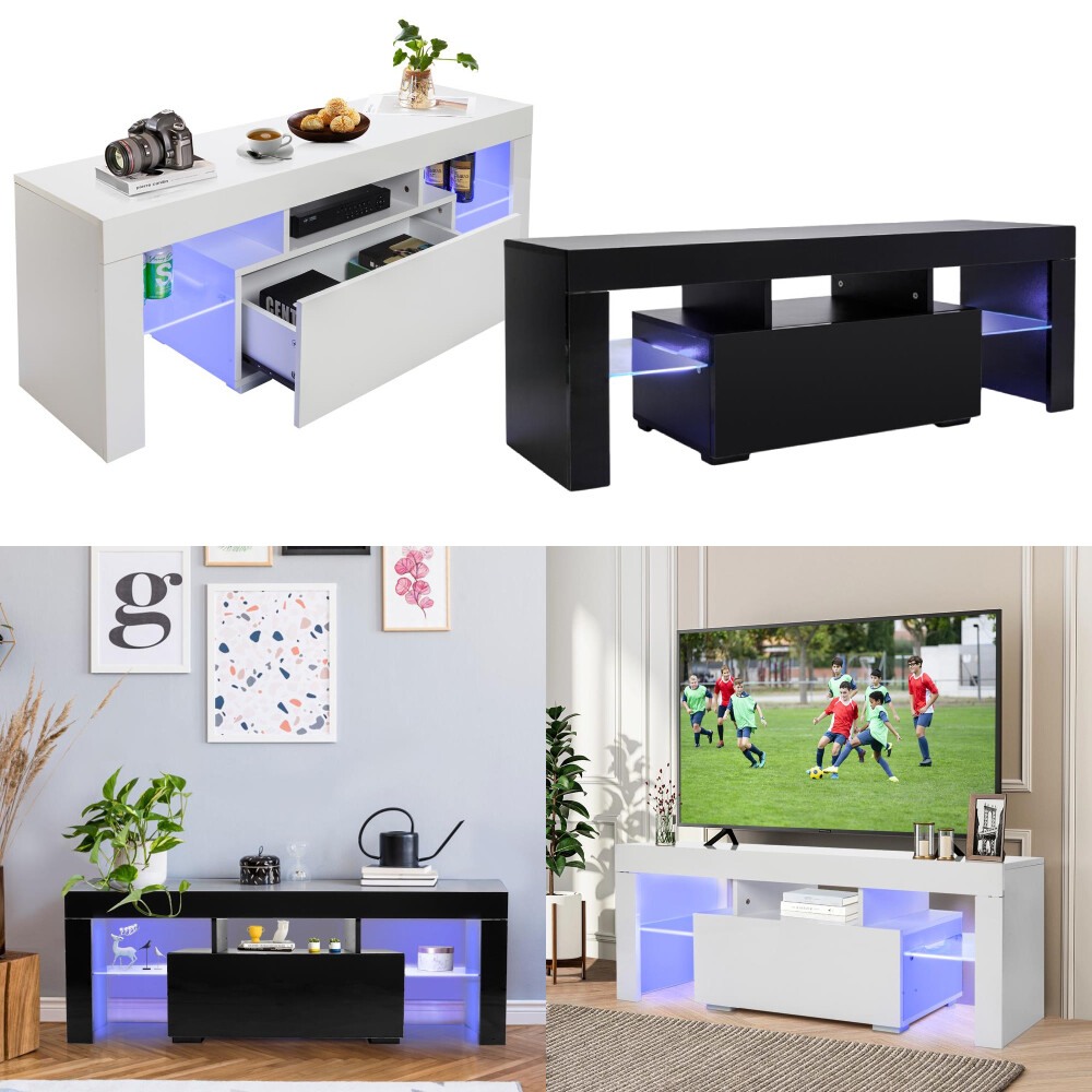 Meuble TV bois brillant RVB pour transformer vos soirées cinéma en famille dans le salon