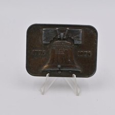 Vintage US Bicentennial Liberty Bell Brass Belt Buckle 1776- 1976
