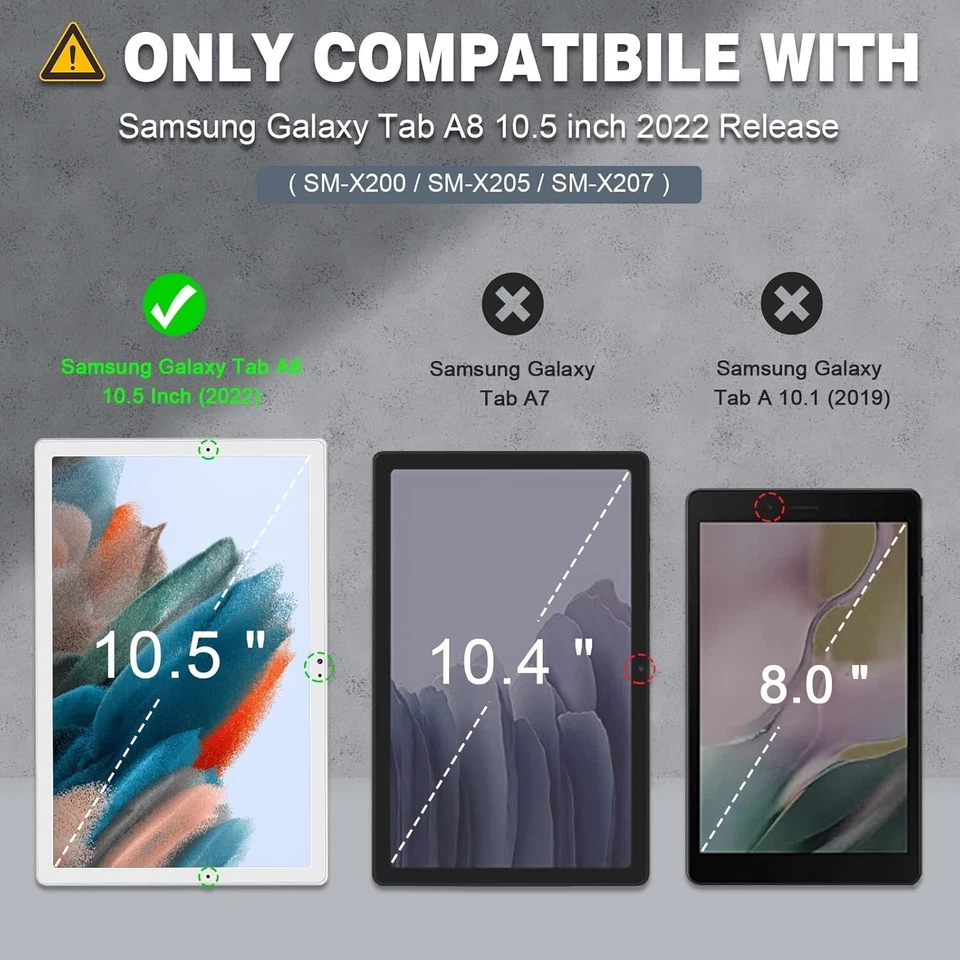 Funda Samsung Galaxy Tab A8,Protector Pantalla Híbrido Antigolpes Protección Resistente Foto 3 de 4