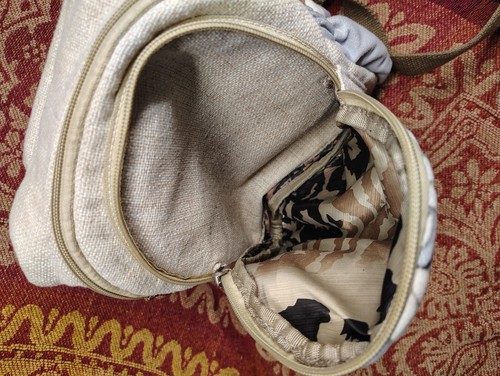 Cotton Woven Hippie Hemp Boho Canvas Embroidery Backpack Multi-pocket Girl/Dog - Picture 5 of 18