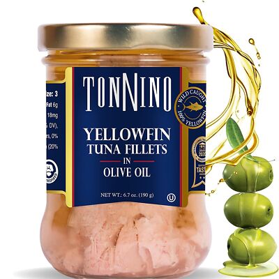 Yellowfin Tuna in Olive Oil, Gluten-Free Premium Jarred Atun, Healthy Snacks ...