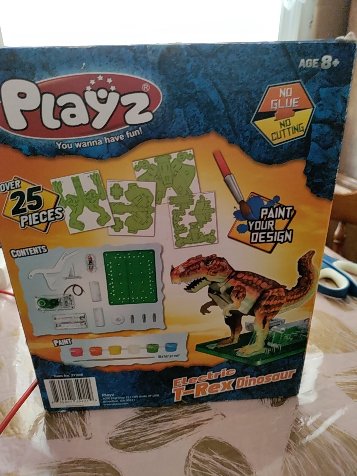 Playz Electric T Rex Dinosaur DIY Dino Construction and Paint Your Design Age 8+