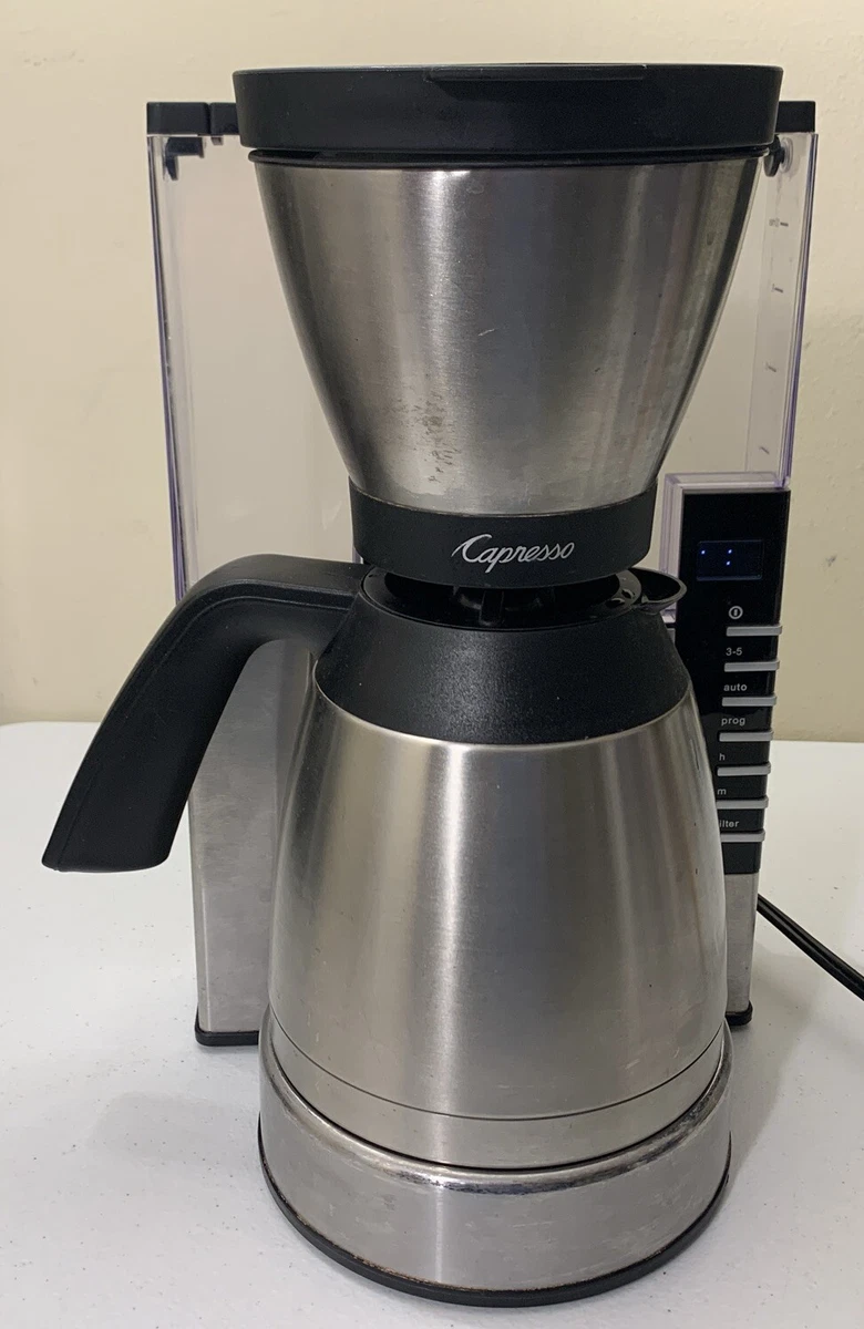 CAPRESSO MT900 STAINLESS STEEL PROGRAMMABLE COFFEE MAKER THERMAL 10 CUP READ