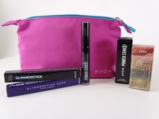 AVON Makeup Cosmetic Bundle 6PC  Quantity make up bag + eyeliners nail polis NEW