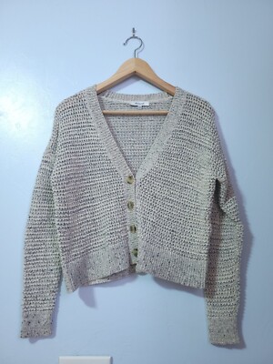 Madewell Marled Hartley Breezy Boxy Crop Cardigan Open Stitch