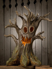 Bethany Lowe Halloween Large Paper Mache Happy Haunting Scary Tree-20''H