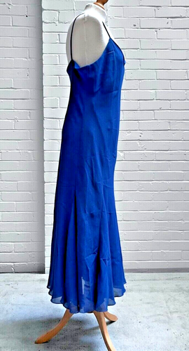 Women's, Glitz London, Dress, Blue Chiffon, Size UK 16, Lined, Sleeveless - Picture 6 of 10