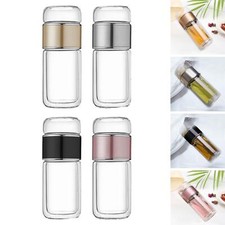 Glass Tea Infuser Bottle 350ml Water Cup Portable Tea Gifts for Men Women Glass