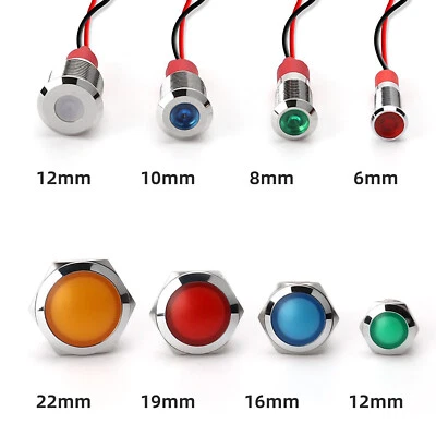 MARKENLOS LED Signallampe Meldeleuchte 6-22mm Signalleuchte KFZ Kontrollleuchte 3V-220V