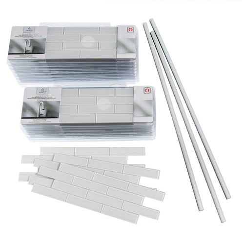 Aspect Peel and Stick Matted Glass Backsplash Kit 15 sq ft Kit - Picture 2 of 9