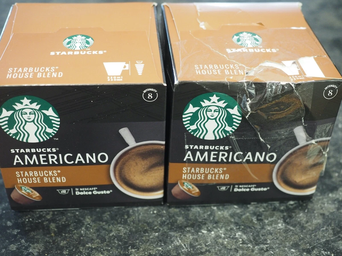 2 Boxes Starbucks Americano coffee pods House Blend Nescafe Dolce Gusto