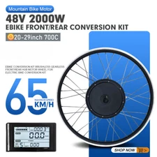 E-bike Conversion Kit 48V 2000W Brushless Gearless Front Rear Hub Motor Wheel