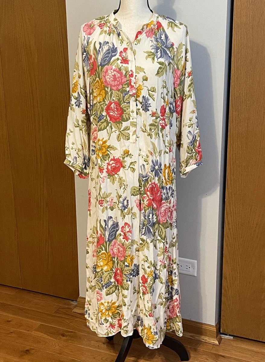 Zara Floral Partial Button Down Midi Maxi Dress Size Small Viscose