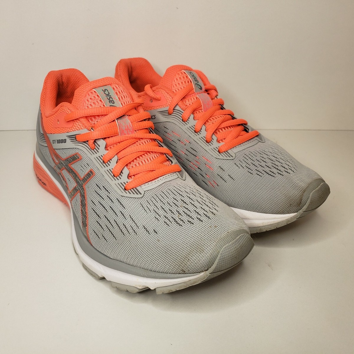 Asics GT-1000 Womens Size Running Shoes Mid Grey/Flash Coral
