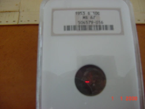 1953S Roosevelt Dime NGC MS67  FREE SHIPPING.