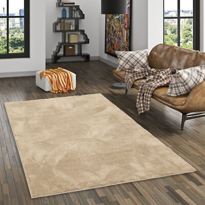Luxus Super Soft Hochflor Langflor Teppich Silky Beige
