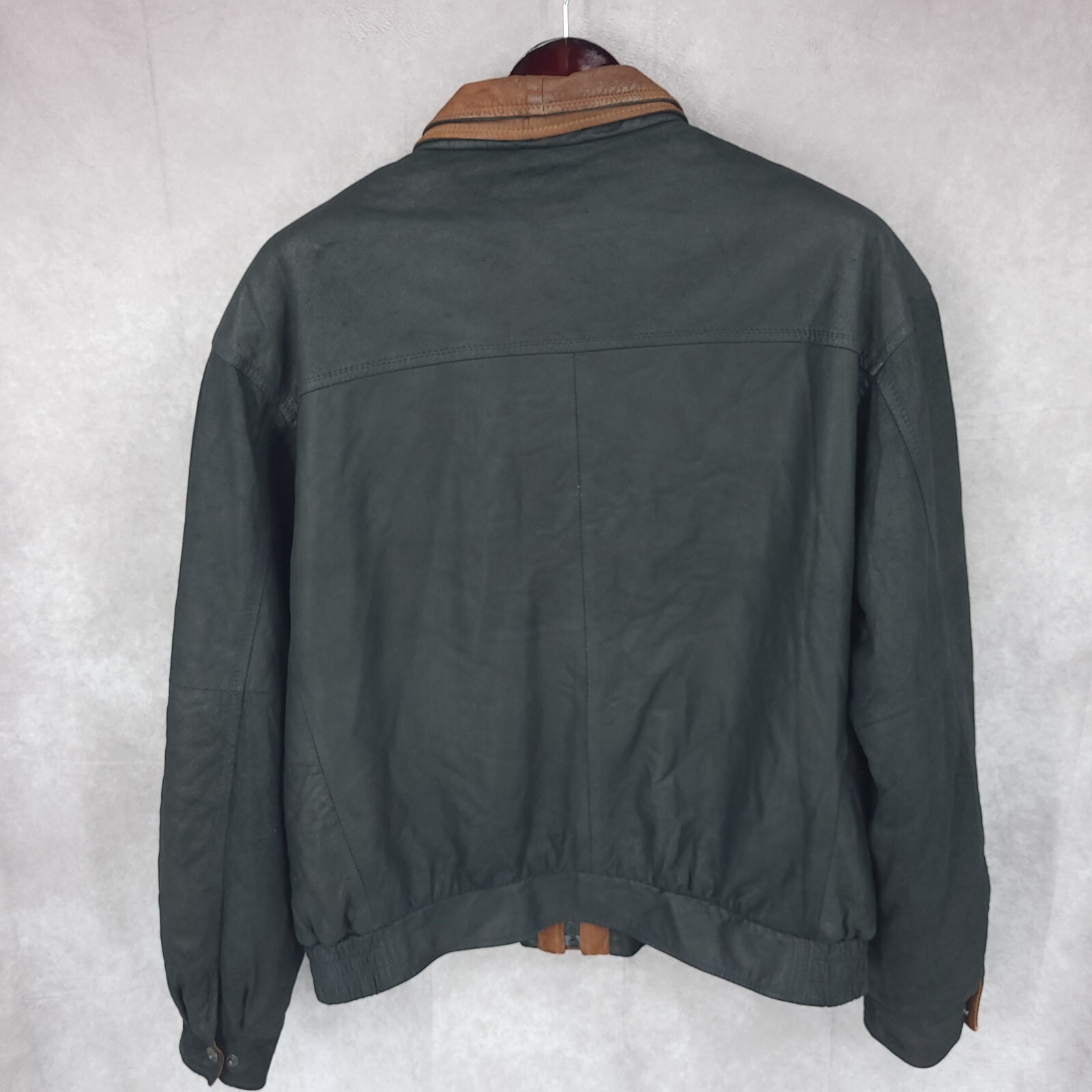 Johnston & Murphy Leather Jacket Mens Size 44 Black B… Gem