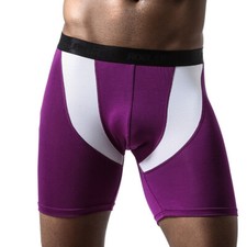 Men Long Leg Shorts Underwear Briefs Boxer Splice Underpants Sports Gym