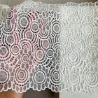 Stretch Bright White French Double-edged Lace Trim /Sewing/Crafts/Bridal/8" Wide