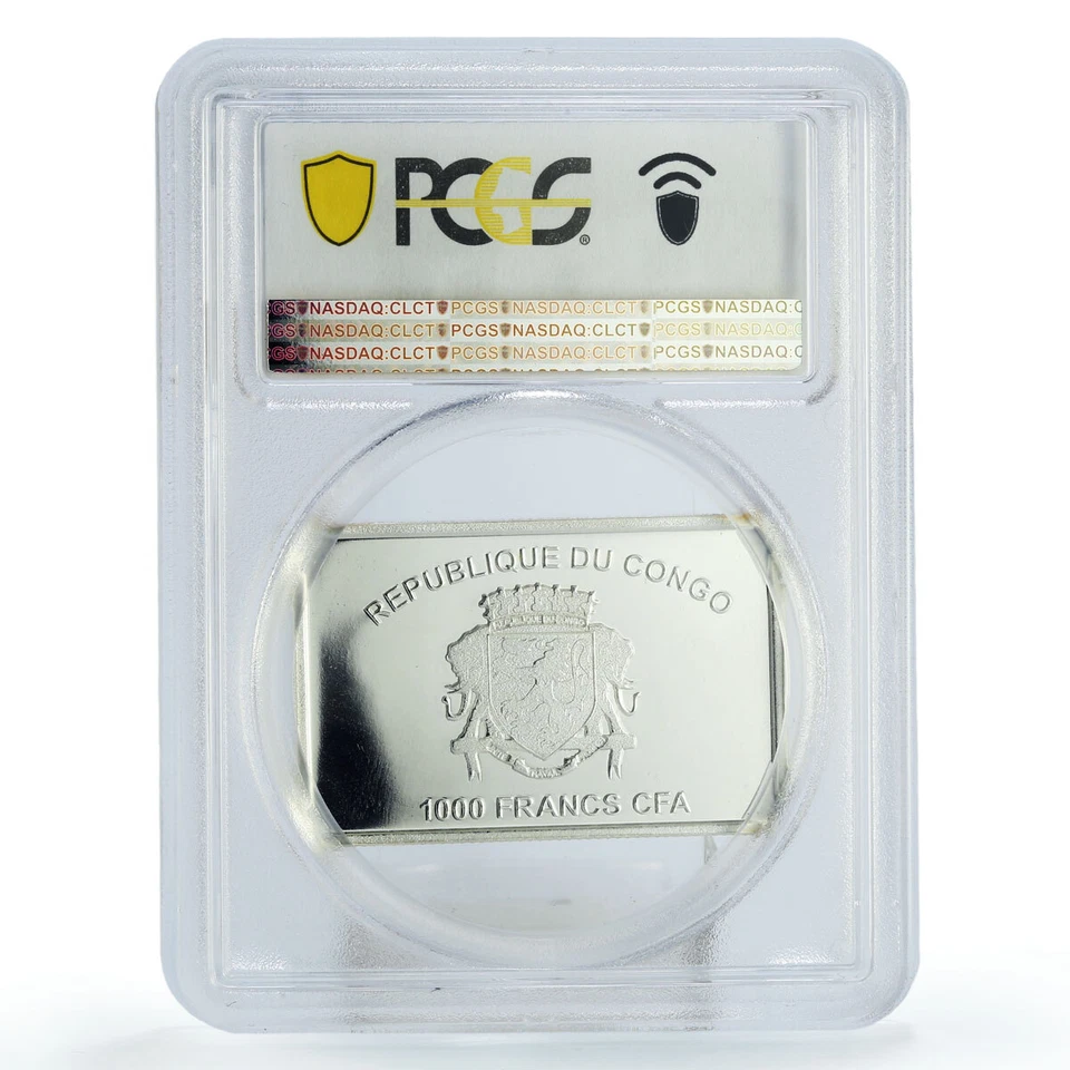 Congo 1000 francs Lunar Calendar Year of the Dog PR68 PCGS silver coin 2018 - Image 2 of 2