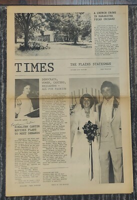 Rosalynn Carter Signed 1978 Plains Statesman Newspaper Autographed RARE