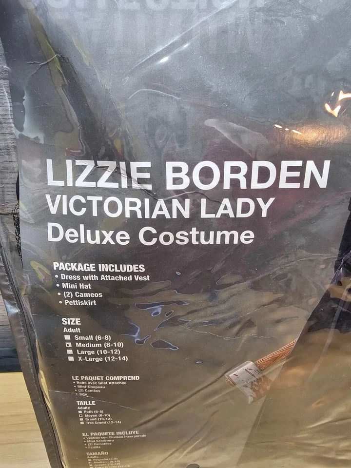 DISFRAZ LIZZIE BORDEN DAMA VICTORIANA DE LUJO - DISFRACES CALIFORNIA - TALLA M - NUEVO Foto 2 de 4