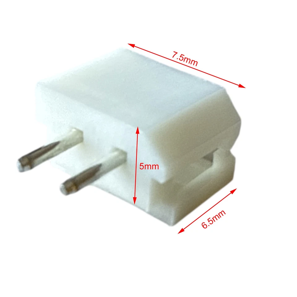 5264 2,5 mm 2 pines macho PCB enchufe conector recto para batería de teléfono x 50 Foto 2 de 4