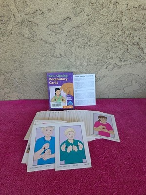 Basic Signing Vocabulary Cards Set B /100 Signs With Words - 1990 Garlic Press
