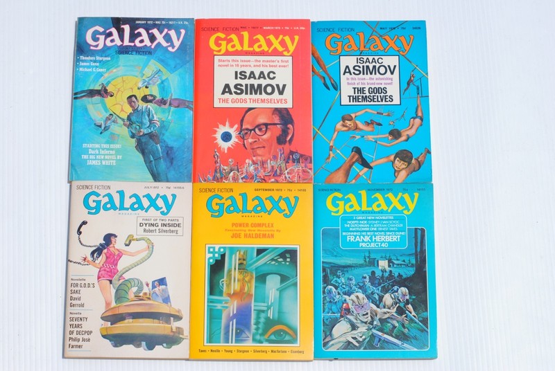 Galaxy Science Fiction full year 1972 Isaac Asimov, Theodore Sturgeon