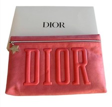 Gorgeous Dior Pink Suede Cosmetic Star Zipper Makeup Bag, Pouch, Clutch  Gift...