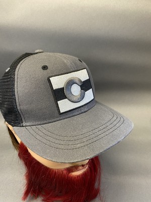 Burnies Colorado Flag Hat Gray Scale Snapback Rocky  Mountain Craft Beer State