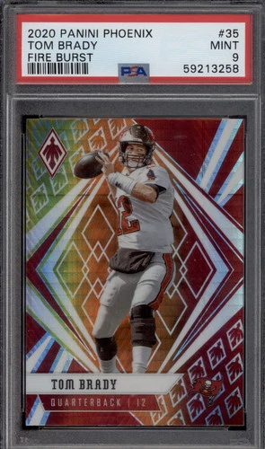 2020 Phoenix Tom Brady Fire Burst Prizm PSA 9