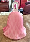 Lovely Vintage Fenton Cased Glass Diamond Pink Cranberry Ruffled Edge Bell 5.75"